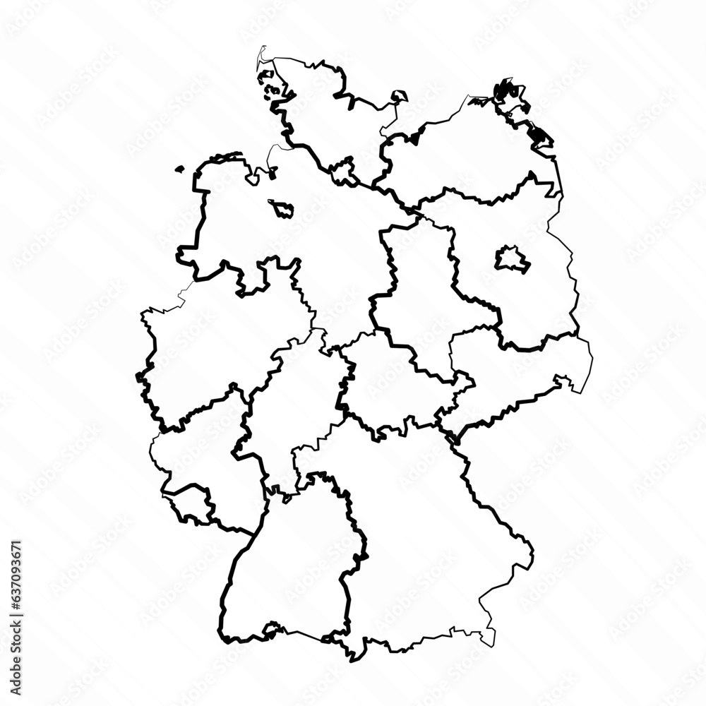 Obraz premium Hand Drawn Germany Map Illustration