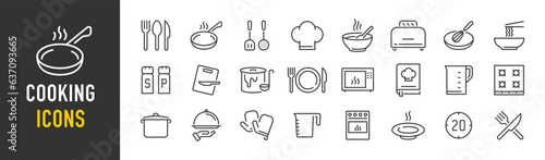 Stampa su tela Cooking web icons in line style