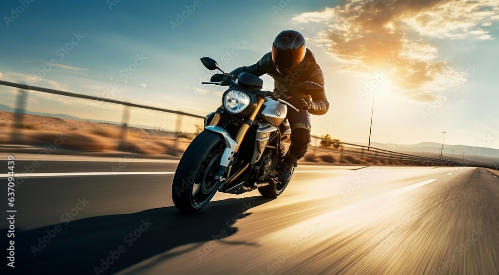 close-up of biker on the street, motorcycle on the street, cyclist with helmet