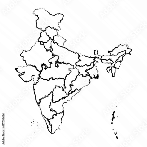 Hand Drawn India Map Illustration