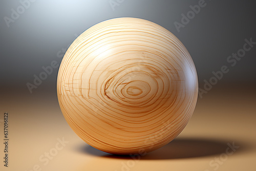 Wooden ball on a wooden table