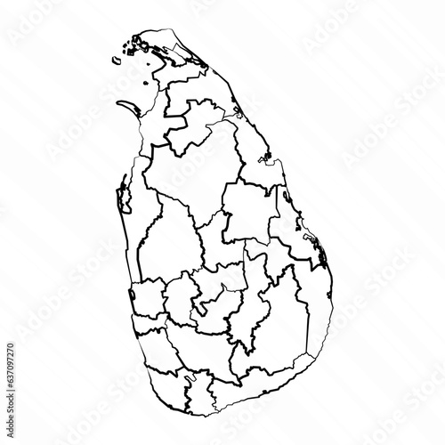 Hand Drawn Sri Lanka Map Illustration