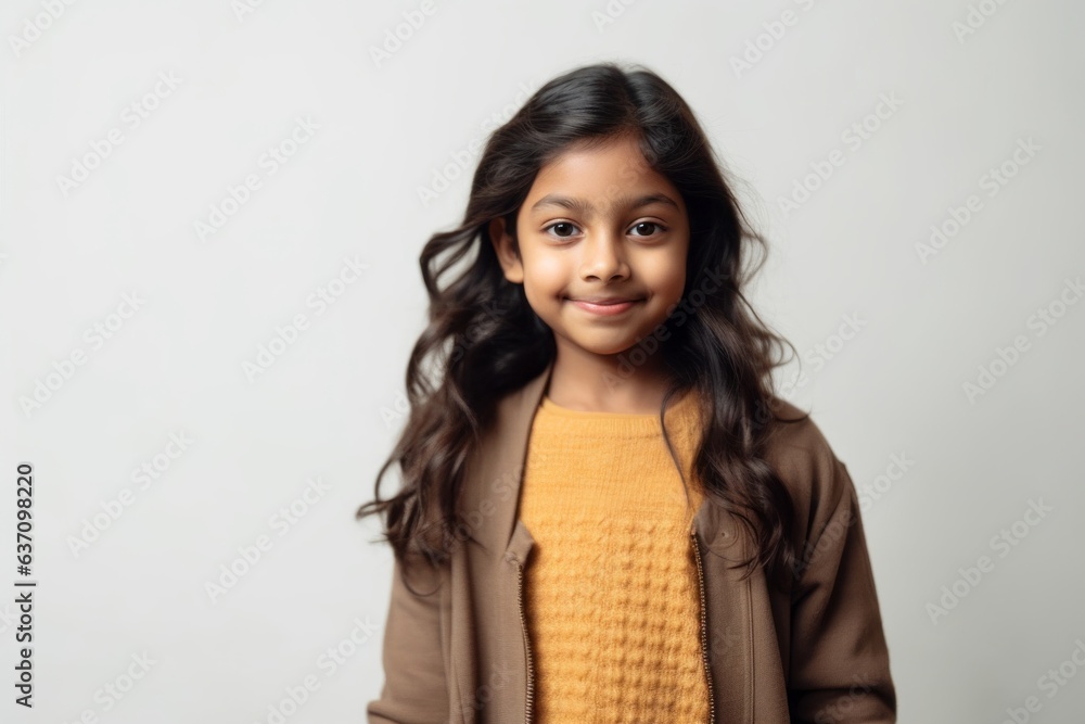 Lifestyle portrait of an Indian child female in a minimalist background Lifestyle portrait of an Indian child female in a minimalist background