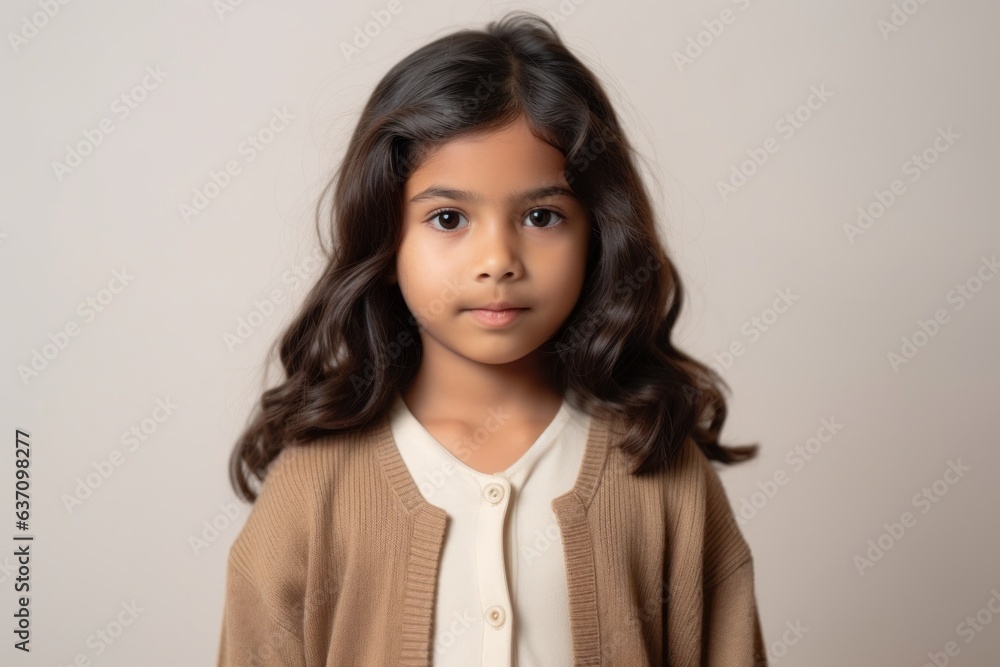Lifestyle portrait of an Indian child female in a minimalist background Lifestyle portrait of an Indian child female in a minimalist background
