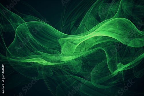 A mesmerizing green smoke swirl on a dark backdrop