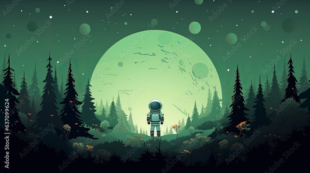 Naklejka premium Astronaut in Nature, Generative AI