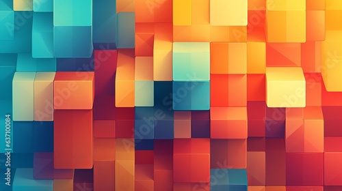 Background of a vibrant abstract composition of geometric shapes and colors