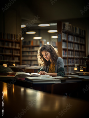 Student Studying in Library 2