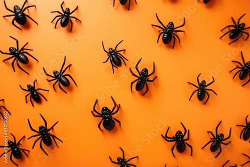 Flat lay pattern black spiders © Оксана Олейник
