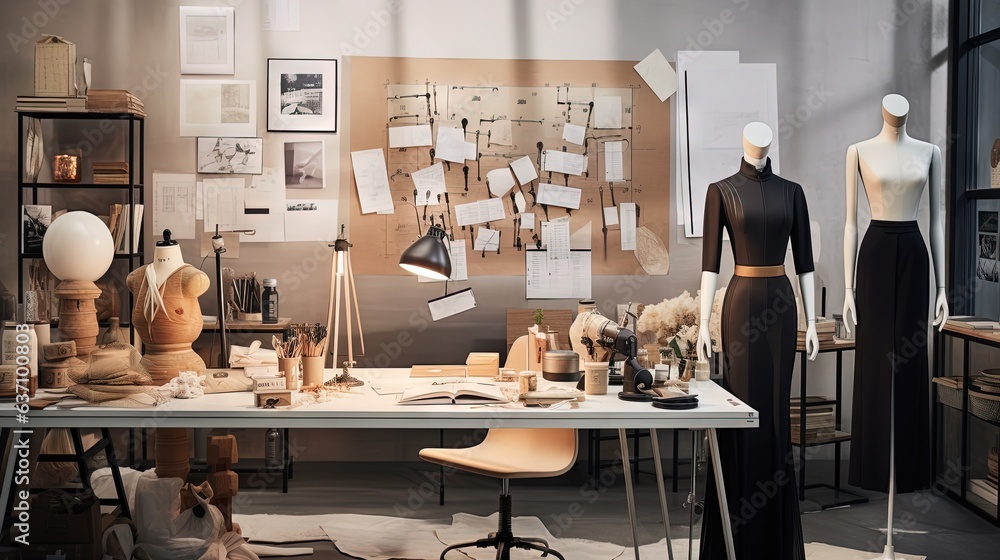 a room with a lot of mannequins on display. generative ai a room with a lot of mannequins on display. generative ai