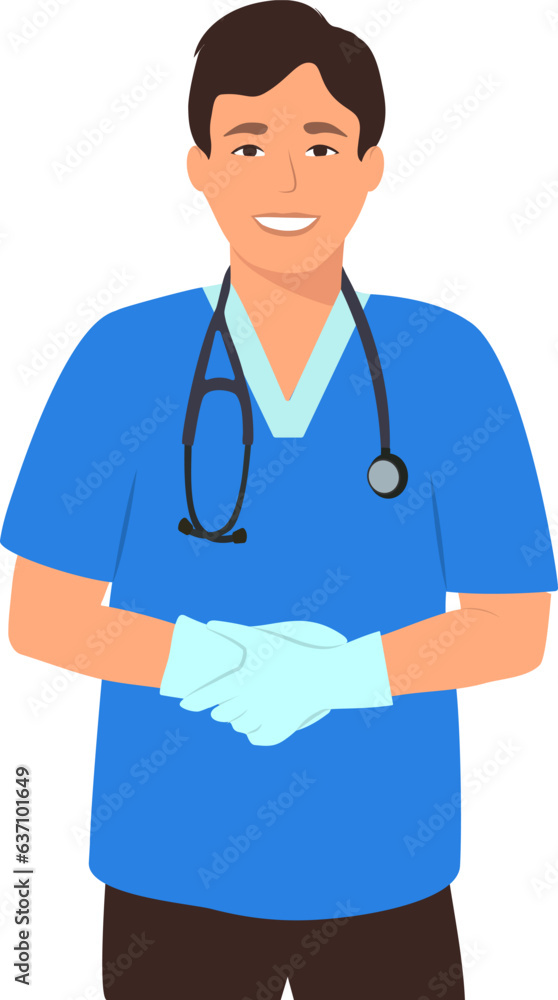 Doctors with stethoscope. Group of medical students or nurses. Vector illustration. Doctors with stethoscope. Group of medical students or nurses. Vector illustration.