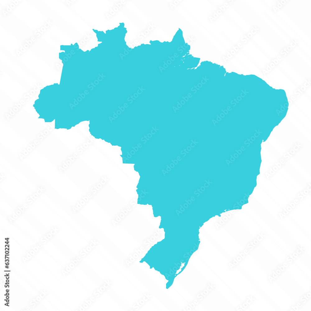 Vector Simple Map of Brazil Country