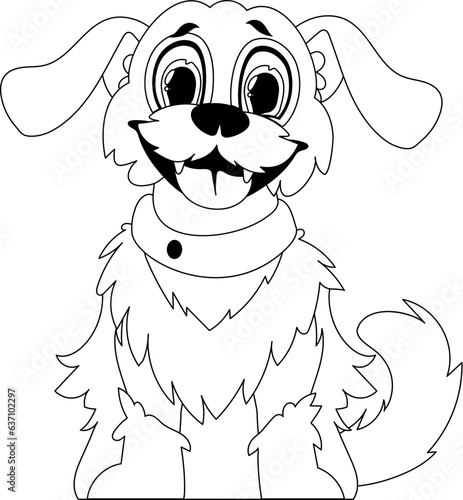 Shrewdly puppy in a facilitate shape, exceptional for children's coloring books. Cartoon style, Vector Illustration