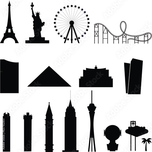 Las Vegas Skyline Silhouette Collection - 16 Dynamic Vectors