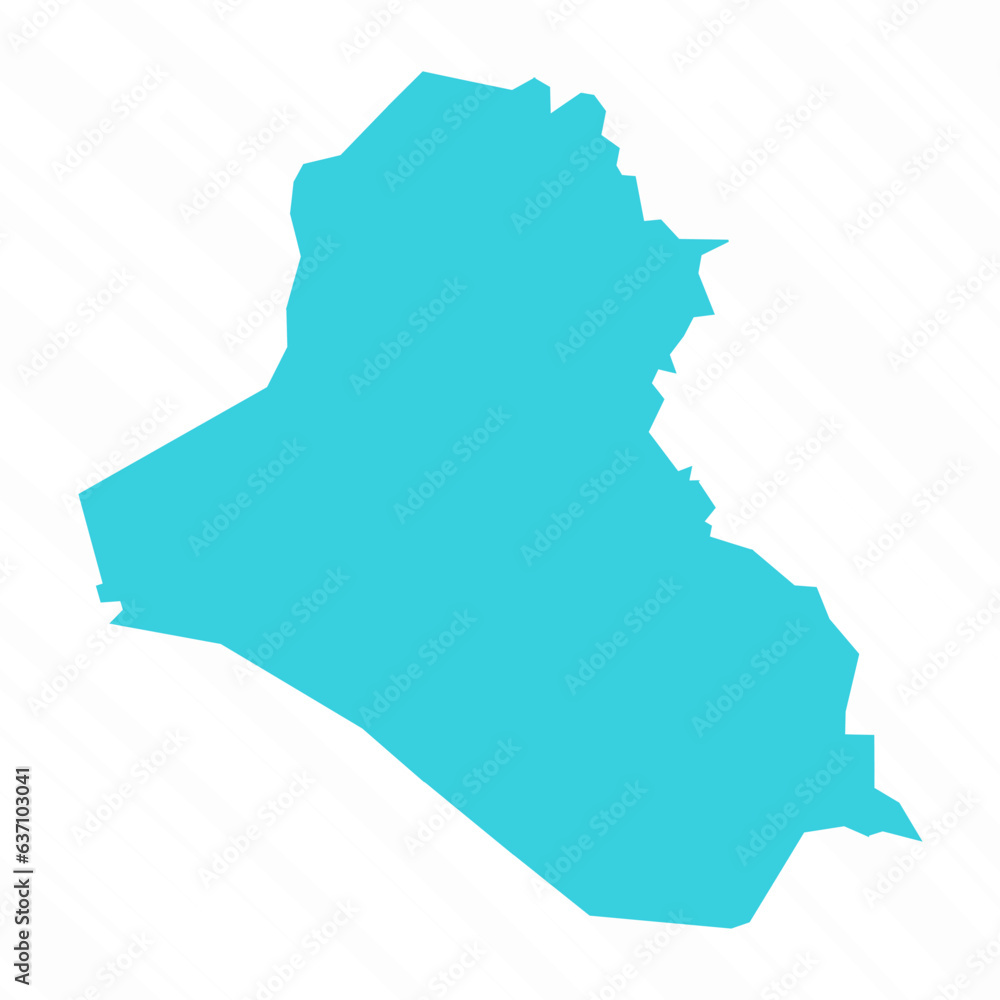 Vector Simple Map of Iraq Country