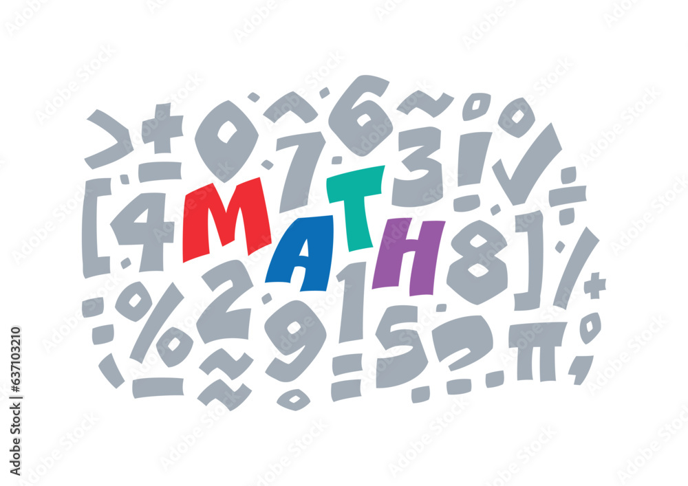 math symbols and math word. math concept. math concept for education world