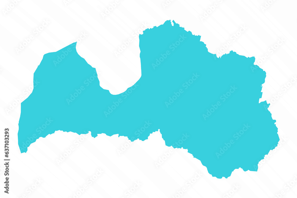 Vector Simple Map of Latvia Country