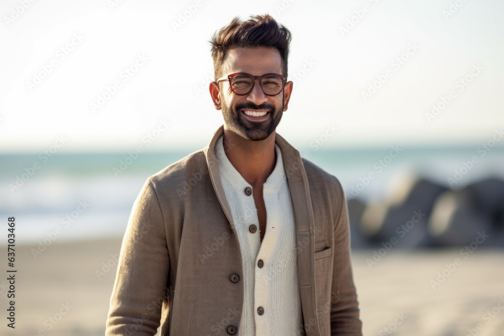 Group portrait of an Indian man in his 30s in a beach Group portrait of an Indian man in his 30s in a beach