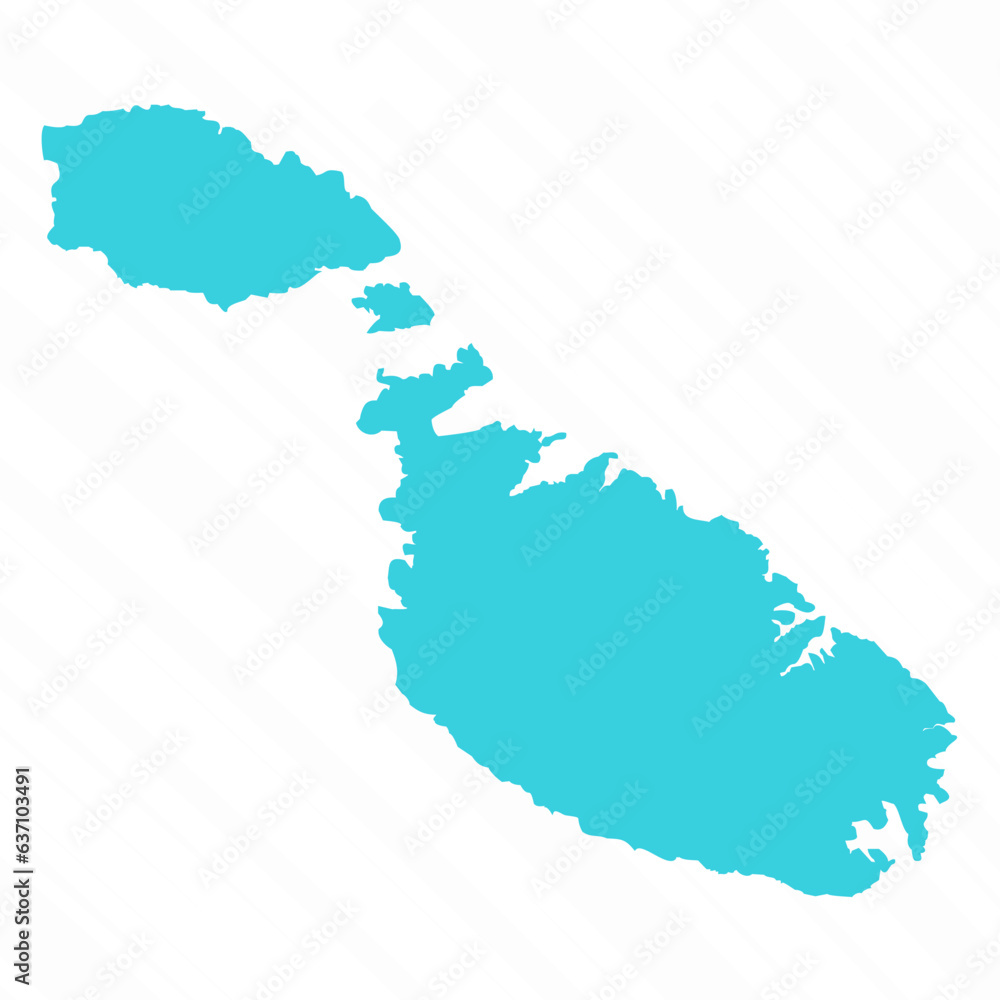 Vector Simple Map of Malta Country