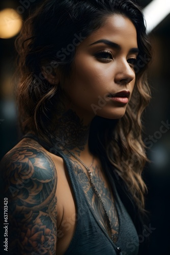 A woman displaying her arm tattoo © Usman