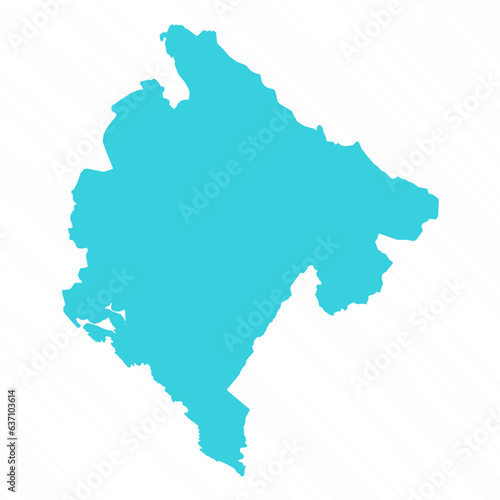 Vector Simple Map of Montenegro Country