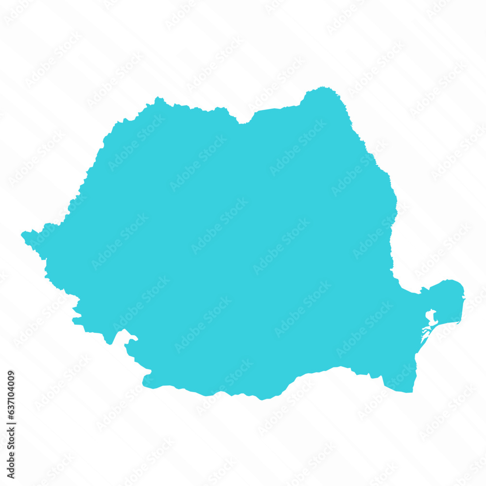 Vector Simple Map of Romania Country
