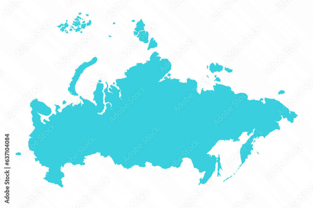 Vector Simple Map of Russia Country