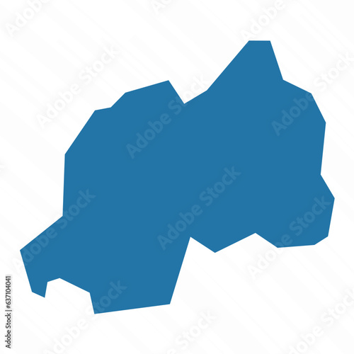 Vector Simple Map of Rwanda Country