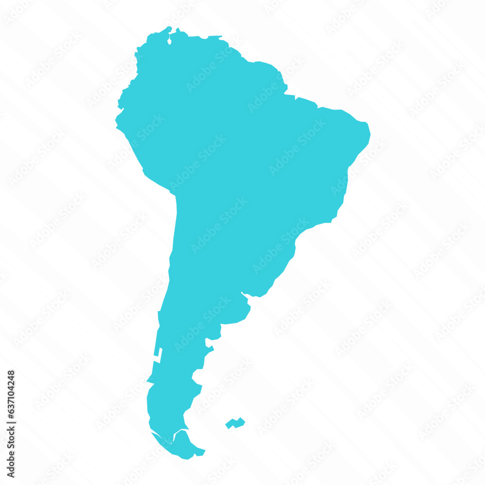Vector Simple Map of South America Country
