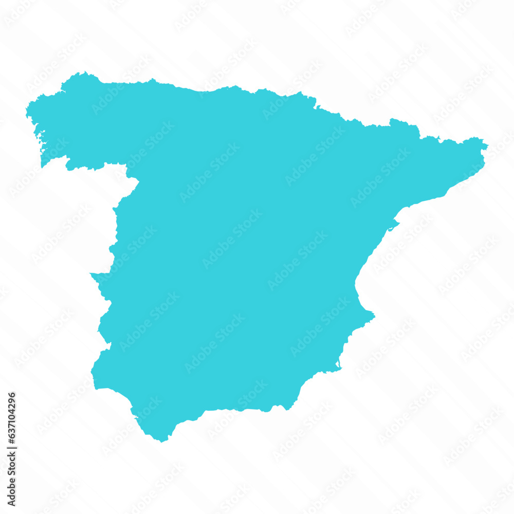 Vector Simple Map of Spain Country