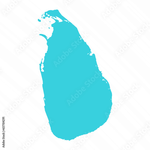 Vector Simple Map of Sri Lanka Country