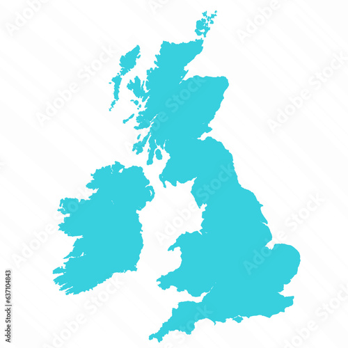 Vector Simple Map of United Kingdom Country