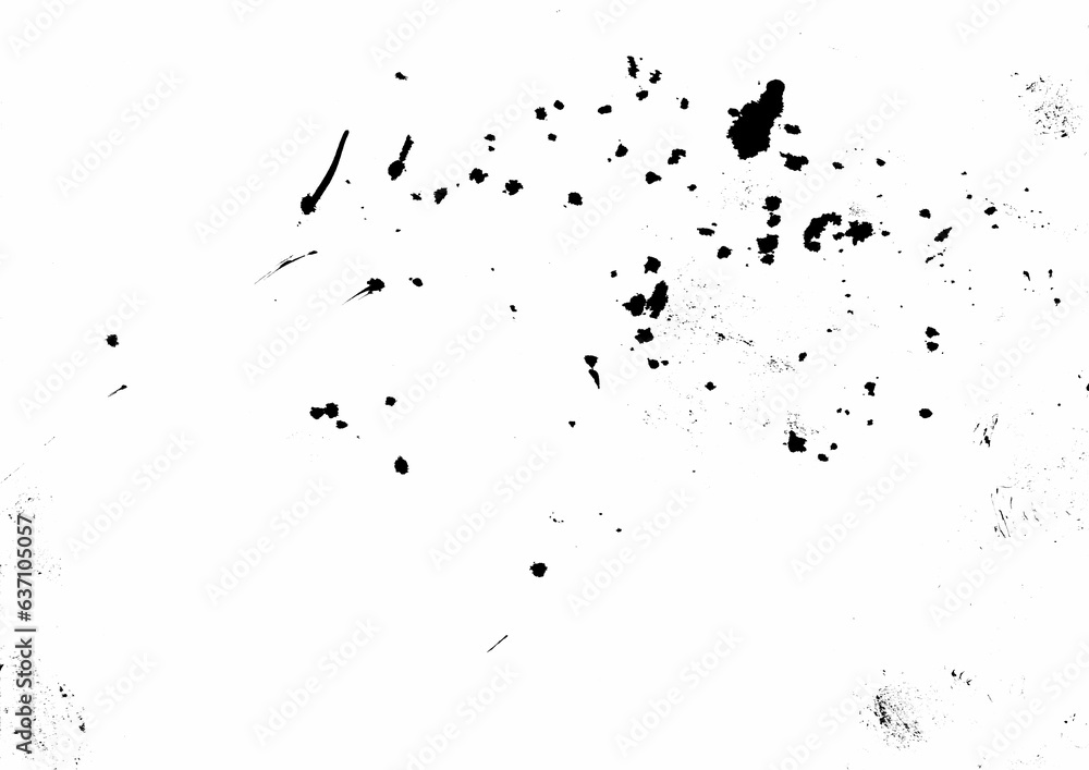 Abstract black and white background with splash dot pattern hand drawn illustration
