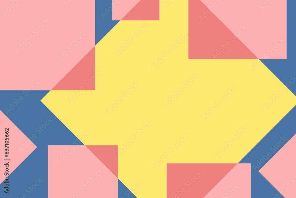 Vector abstract background with geometric shapes. Simple design in overlap style.