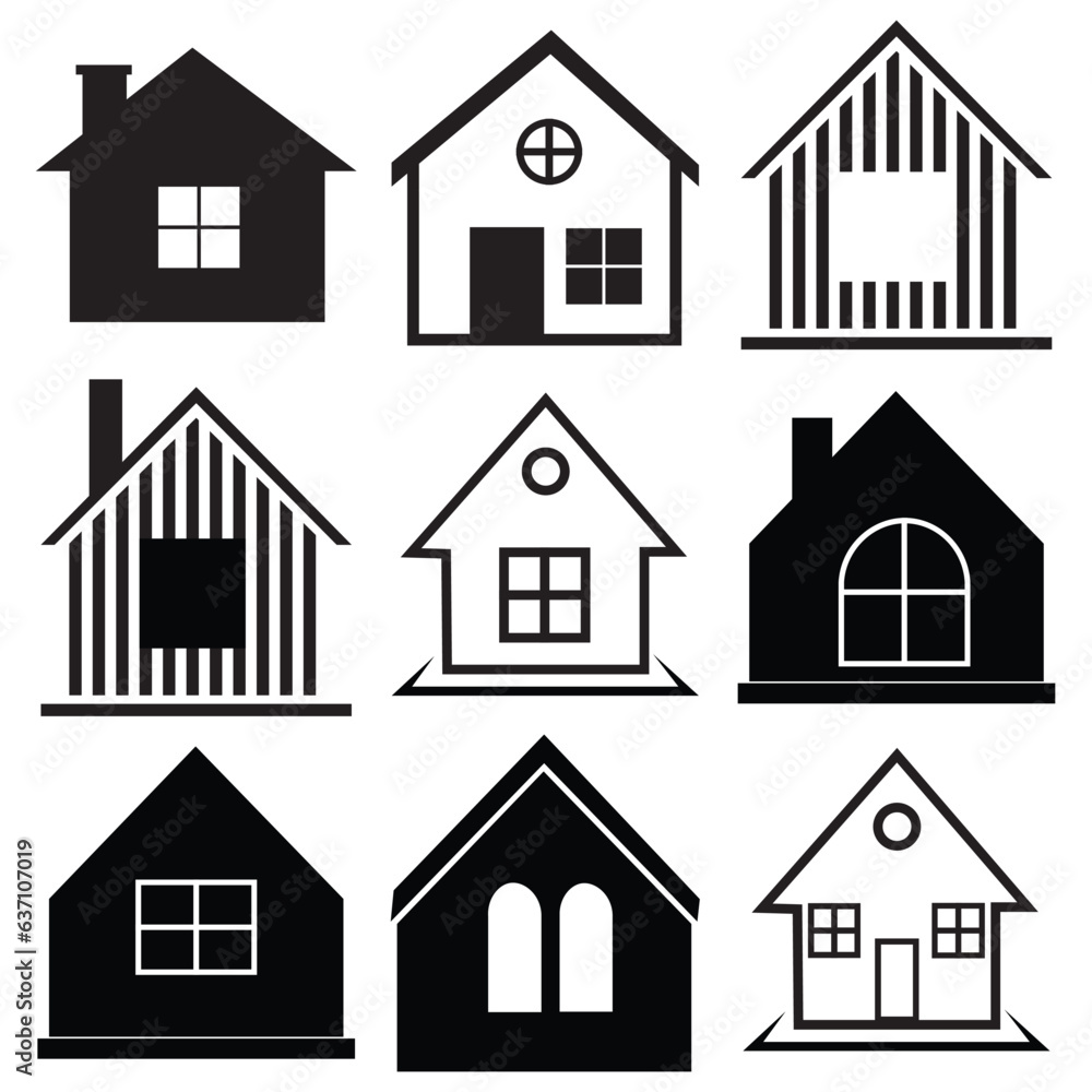 Houses icons set. Real estate. Houses icons set. Real estate.