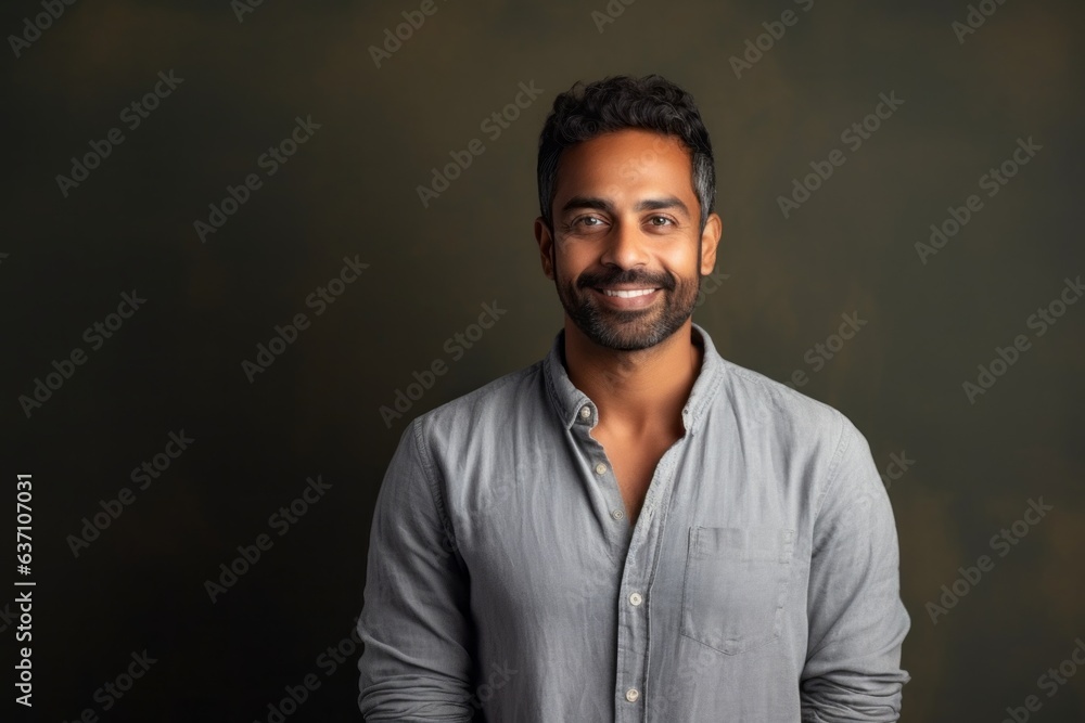 Portrait of a handsome Indian man smiling at camera on dark background Portrait of a handsome Indian man smiling at camera on dark background