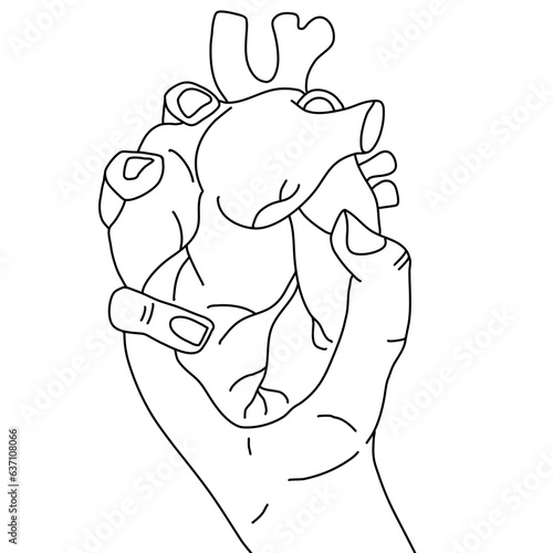 hand clutching a heart