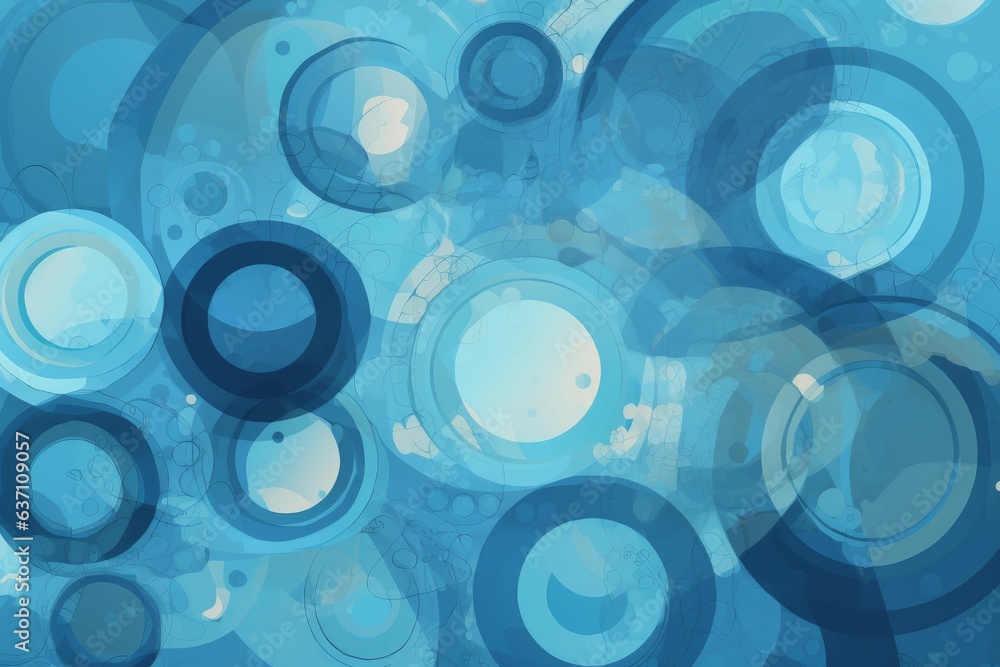 Blue circle painting on a blue background Blue circle painting on a blue background