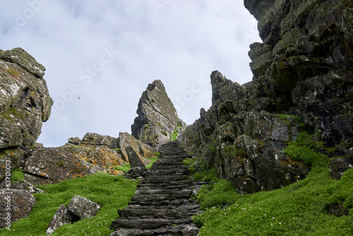 Obraz na płótnie Skellig Michael Monastery (Skellig Michael: Home of Luke Skywalker in Star Wars)