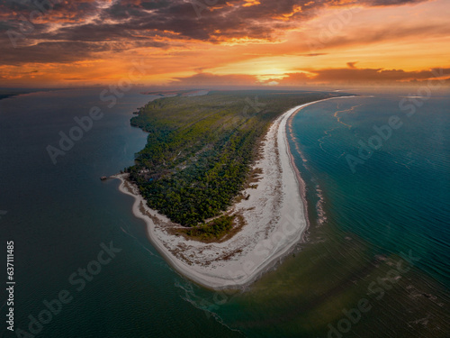 Aerial shot of Jekyll Island Beach in Georgia Golden Isles photo
