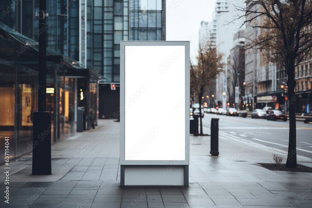 Layout of a white outdoor advertising poster Layout of a white outdoor advertising poster