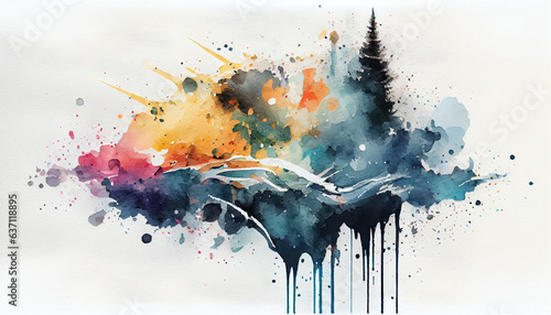 Abstract_unique_watercolor_featuring_a_painting_background