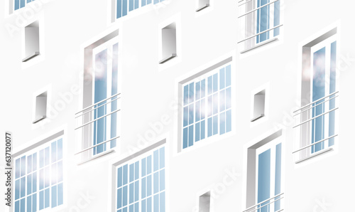 seamless pattern with windows and balconies