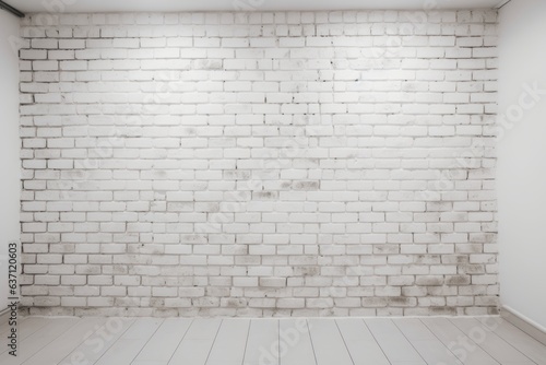 An empty room with a white brick wall