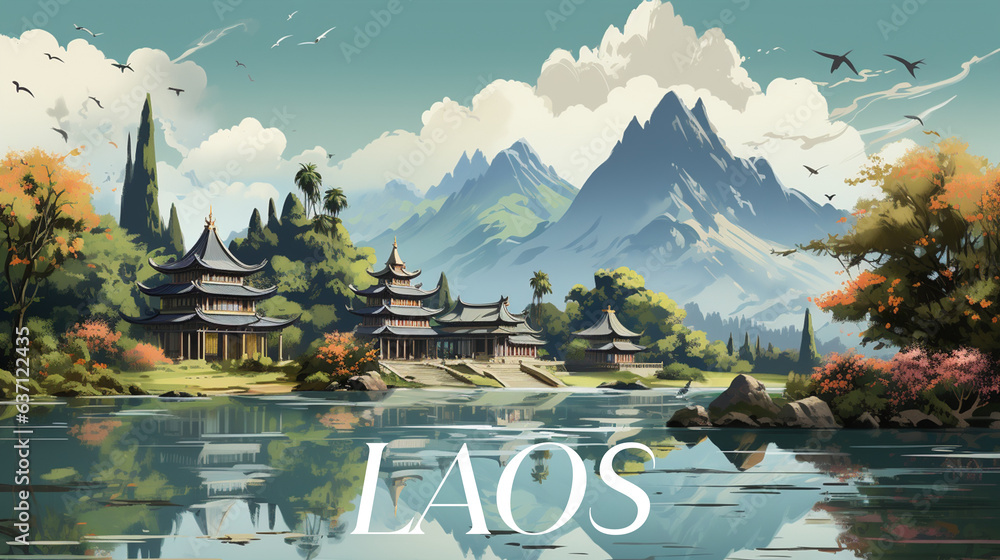 Postcard from Laos ,Asia 