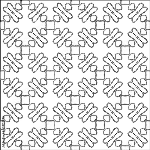 Stylish texture with figures from lines.Abstract geometric black and white pattern for web page  textures  card  poster  fabric  textile. Monochrome graphic repeating design. 