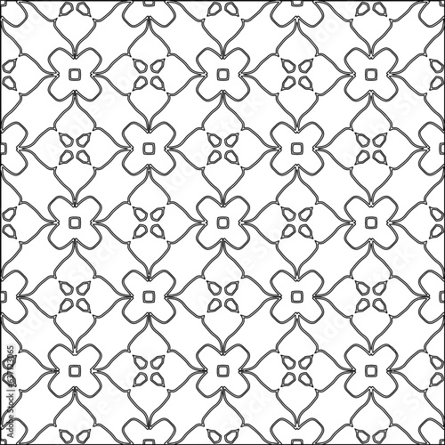 Stylish texture with figures from lines.Abstract geometric black and white pattern for web page, textures, card, poster, fabric, textile. Monochrome graphic repeating design. 