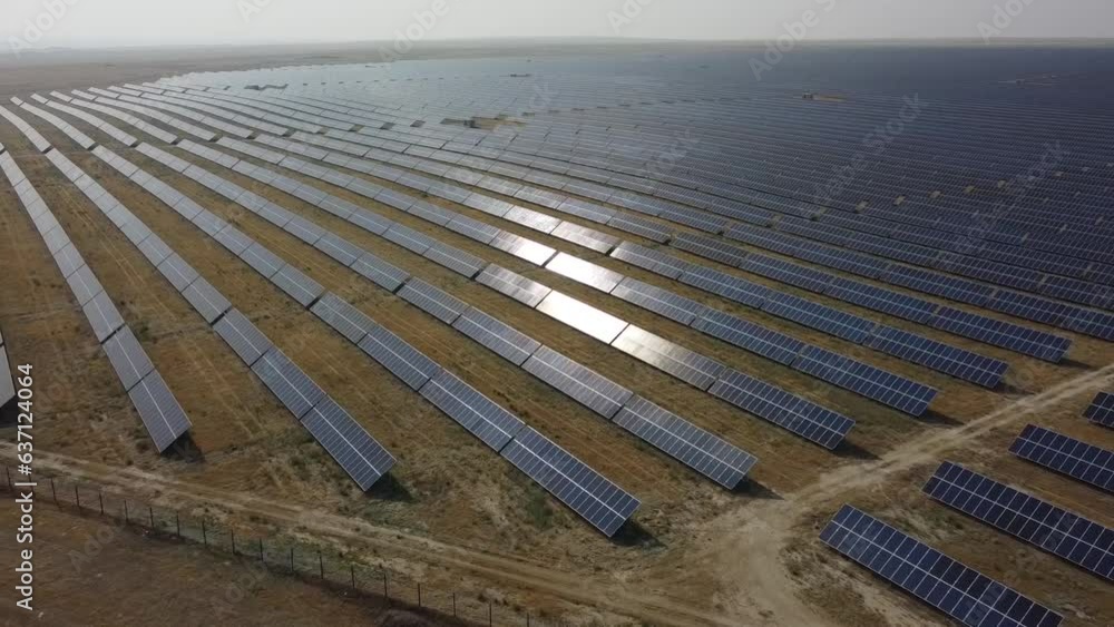 Aerial view of rows of solar panels. Video from the quadcopter. Aerial view of rows of solar panels. Video from the quadcopter.
