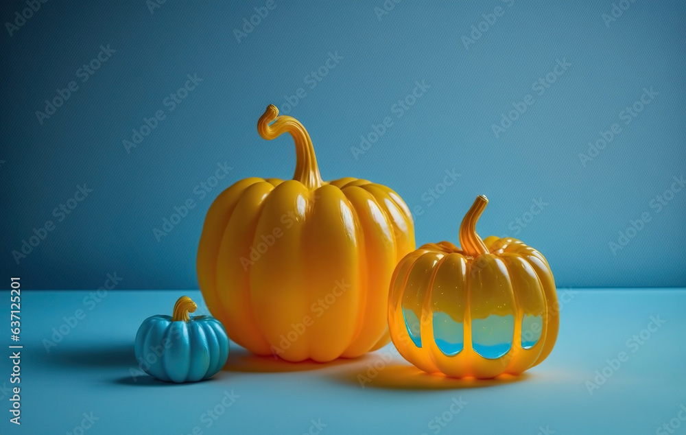 Quirky illustration with halloween pumpkins Quirky illustration with halloween pumpkins