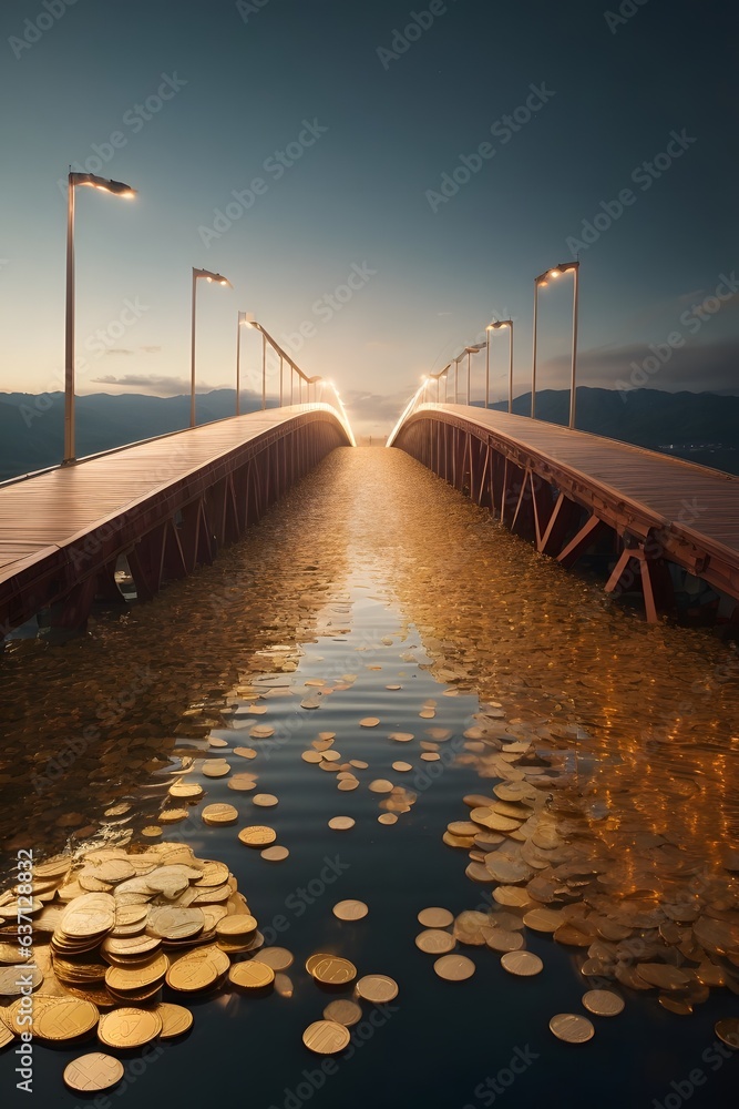 Obraz premium Photo of a picturesque bridge spanning a serene body of water